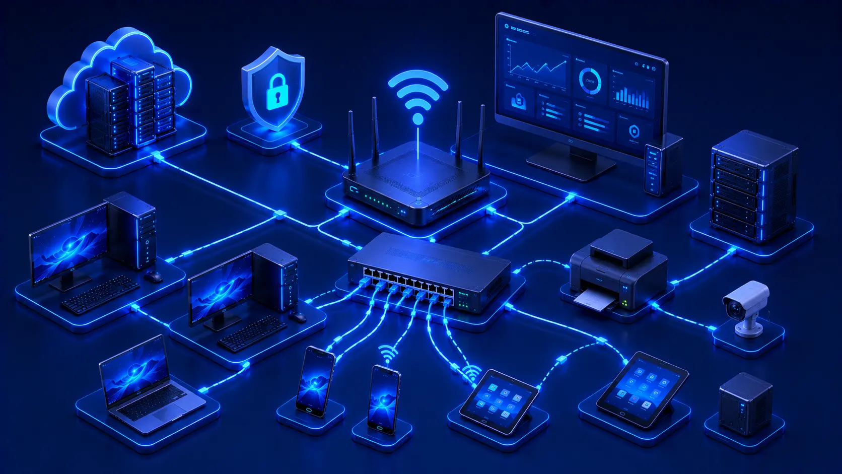 Illustration showing networking best practices for performance, security, and reliability.